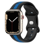 Butterfly Buckle Two-Color Silicone Watch Band, For Apple Watch Ultra 49mm, For Apple Watch Series 8&7 45mm, For Apple Watch Series 8&7 41mm