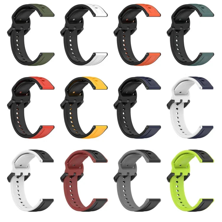 20mm Convex Loop Two-Color Silicone Watch Band, For Samsung Galaxy Watch 6 40mm, For Samsung Galaxy Watch 6 Classic 43mm