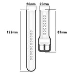 20mm Convex Loop Two-Color Silicone Watch Band, For Samsung Galaxy Watch 6 40mm, For Samsung Galaxy Watch 6 Classic 43mm