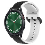 20mm Convex Loop Two-Color Silicone Watch Band, For Samsung Galaxy Watch 6 40mm, For Samsung Galaxy Watch 6 Classic 43mm