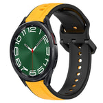 20mm Convex Loop Two-Color Silicone Watch Band, For Samsung Galaxy Watch 6 40mm, For Samsung Galaxy Watch 6 Classic 43mm