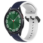 20mm Convex Loop Two-Color Silicone Watch Band, For Samsung Galaxy Watch 6 40mm, For Samsung Galaxy Watch 6 Classic 43mm
