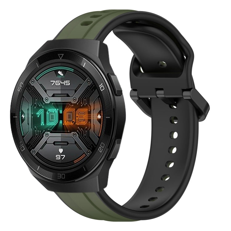 22mm Convex Loop Two-Color Silicone Watch Band, For Huawei Watch GT 2E, For Huawei GT2 46mm, For Honor Watch GS 3, For Honor Watch GS Pro