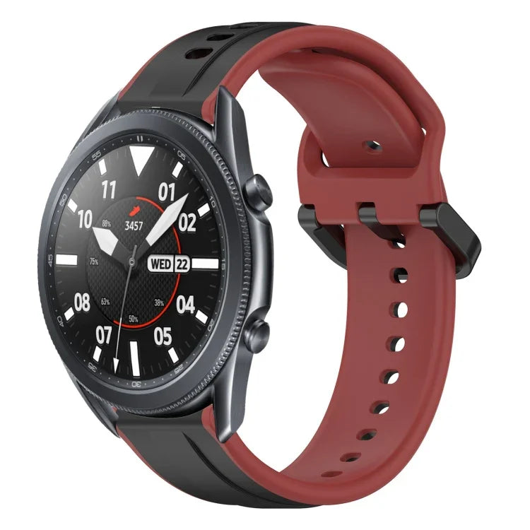 22mm Convex Loop Two-Color Silicone Watch Band, For Samsung Galaxy Watch3 45mm, For Samsung Galaxy Watch 46mm, For Samsung Gear S3 Classic, For Samsung Gear S3 Frontier