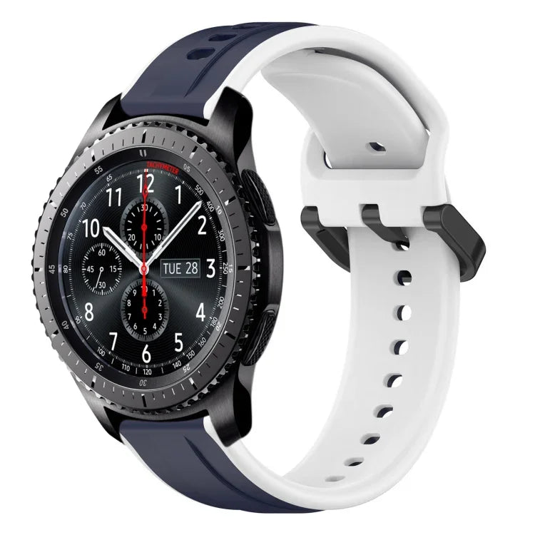 22mm Convex Loop Two-Color Silicone Watch Band, For Samsung Galaxy Watch3 45mm, For Samsung Galaxy Watch 46mm, For Samsung Gear S3 Classic, For Samsung Gear S3 Frontier