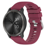 20mm Cross Textured Solid Color Silicone Watch Band, For Garmin Forerunner Sq2 Music