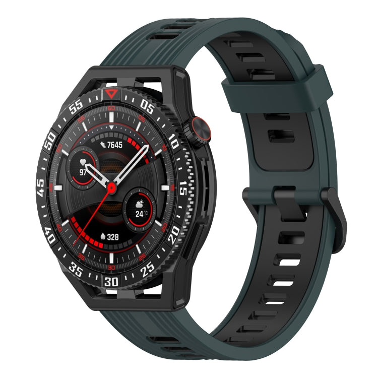 22mm Vertical Two-Color Silicone Watch Band, For Garmin Vivoactive4