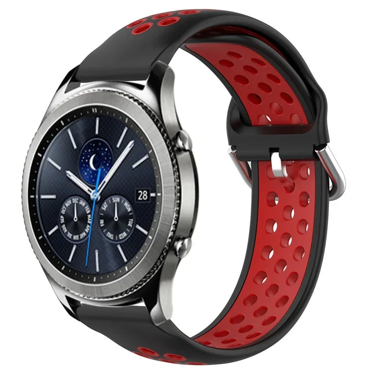 22mm Perforated Breathable Sports Silicone Watch Band, For Samsung Galaxy Watch3 45mm, For Samsung Gear S3 Classic, For Samsung Gear S3 Frontier