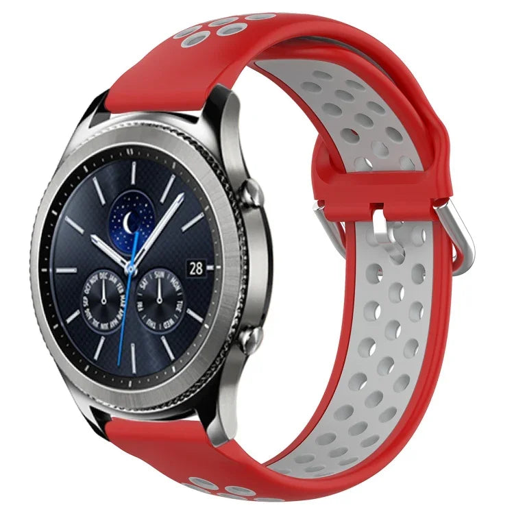 22mm Perforated Breathable Sports Silicone Watch Band, For Samsung Galaxy Watch3 45mm, For Samsung Gear S3 Classic, For Samsung Gear S3 Frontier