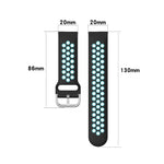 20mm Perforated Breathable Sports Silicone Watch Band, For Garmin Forerunner 645 Music, For Garmin Forerunner Sq2, For Garmin Forerunner Sq2 Music