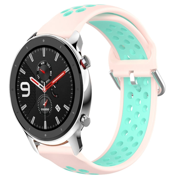 22mm Perforated Breathable Sports Silicone Watch Band, For Amazfit GTR 4, For Amazfit GTR 4 Pro, For Amazfit GTR 3