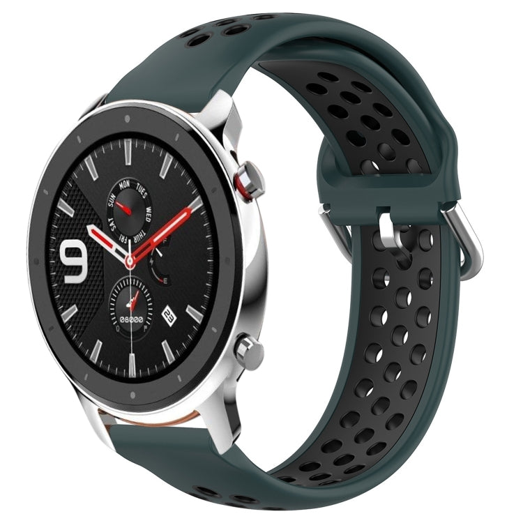 22mm Perforated Breathable Sports Silicone Watch Band, For Amazfit GTR 4, For Amazfit GTR 4 Pro, For Amazfit GTR 3