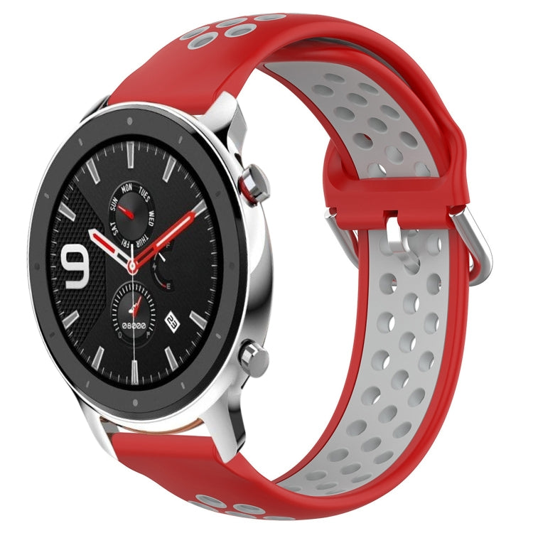 22mm Perforated Breathable Sports Silicone Watch Band, For Amazfit GTR 4, For Amazfit GTR 4 Pro, For Amazfit GTR 3