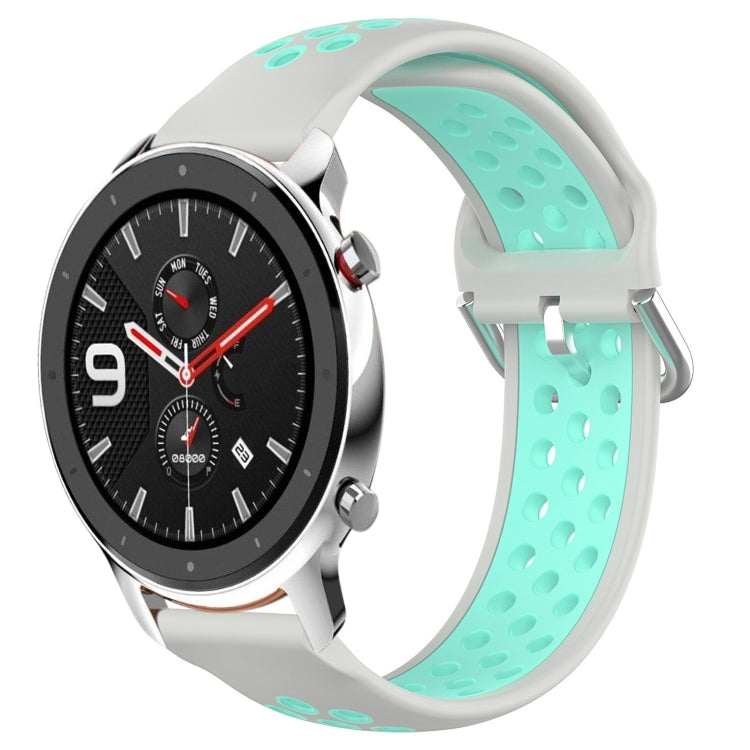 22mm Perforated Breathable Sports Silicone Watch Band, For Amazfit GTR 4, For Amazfit GTR 4 Pro, For Amazfit GTR 3