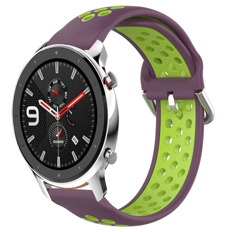 22mm Perforated Breathable Sports Silicone Watch Band, For Amazfit GTR 4, For Amazfit GTR 4 Pro, For Amazfit GTR 3