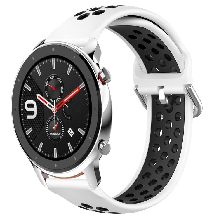 22mm Perforated Breathable Sports Silicone Watch Band, For Amazfit GTR 4, For Amazfit GTR 4 Pro, For Amazfit GTR 3