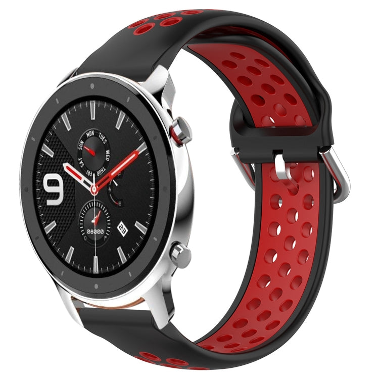 22mm Perforated Breathable Sports Silicone Watch Band, For Amazfit GTR 4, For Amazfit GTR 4 Pro, For Amazfit GTR 3