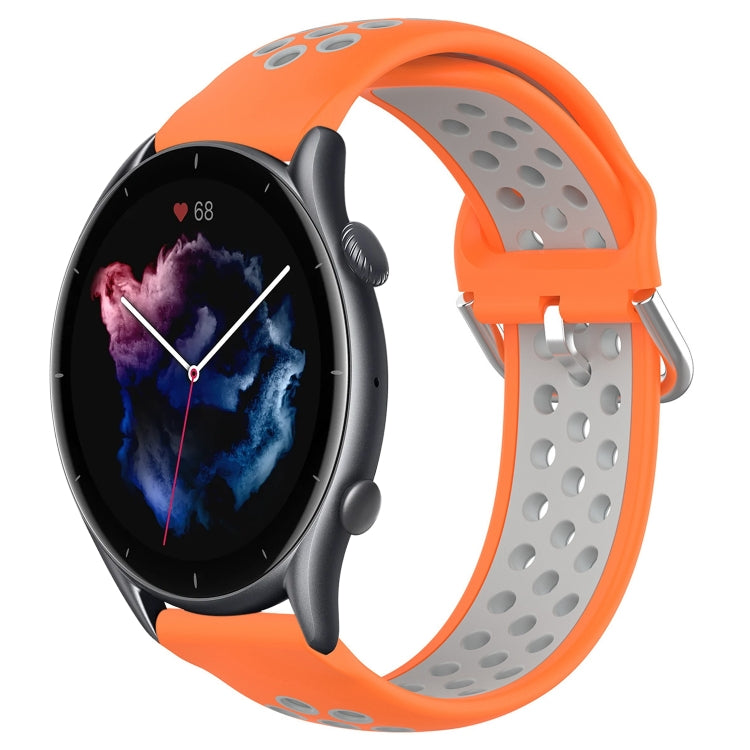 22mm Perforated Breathable Sports Silicone Watch Band, For Amazfit GTR 4, For Amazfit GTR 4 Pro, For Amazfit GTR 3