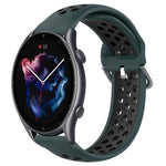 22mm Perforated Breathable Sports Silicone Watch Band, For Amazfit GTR 4, For Amazfit GTR 4 Pro, For Amazfit GTR 3