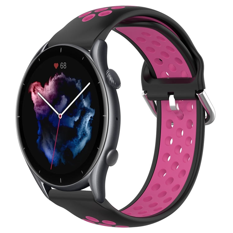 22mm Perforated Breathable Sports Silicone Watch Band, For Amazfit GTR 4, For Amazfit GTR 4 Pro, For Amazfit GTR 3