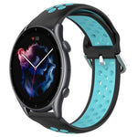 22mm Perforated Breathable Sports Silicone Watch Band, For Amazfit GTR 4, For Amazfit GTR 4 Pro, For Amazfit GTR 3