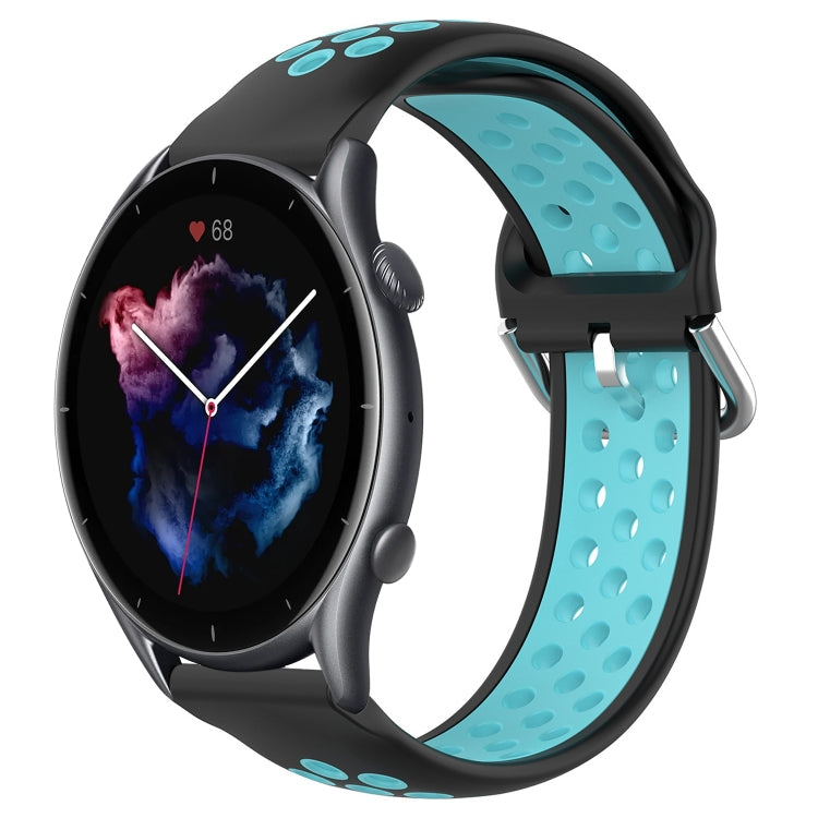 22mm Perforated Breathable Sports Silicone Watch Band, For Amazfit GTR 4, For Amazfit GTR 4 Pro, For Amazfit GTR 3