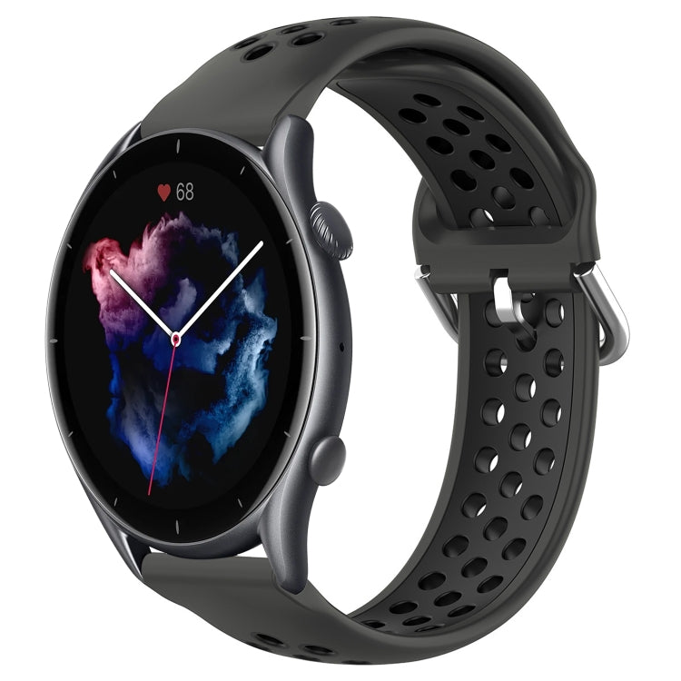22mm Perforated Breathable Sports Silicone Watch Band, For Amazfit GTR 4, For Amazfit GTR 4 Pro, For Amazfit GTR 3