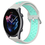 22mm Perforated Breathable Sports Silicone Watch Band, For Amazfit GTR 4, For Amazfit GTR 4 Pro, For Amazfit GTR 3