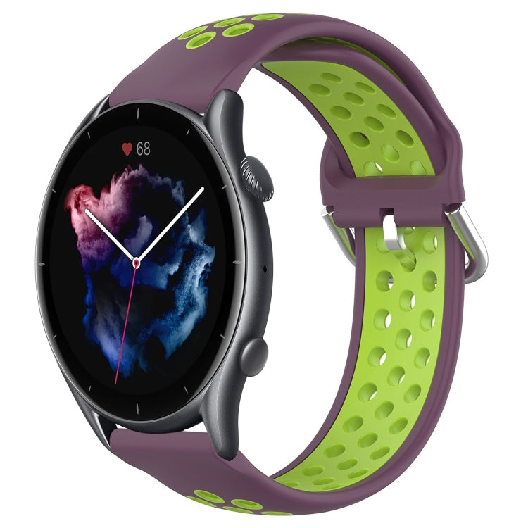 22mm Perforated Breathable Sports Silicone Watch Band, For Amazfit GTR 4, For Amazfit GTR 4 Pro, For Amazfit GTR 3