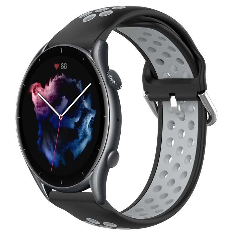 22mm Perforated Breathable Sports Silicone Watch Band, For Amazfit GTR 3 Pro, For Amazfit GTR 2e, For Amazfit GTR 2