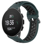 22mm Perforated Breathable Sports Silicone Watch Band, For Suunto 9 Peak Pro, For Suunto 9 Peak, For Suunto 5 Peak