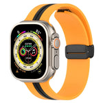 Magnetic Clasp Two-Color Silicone Watch Band, For Apple Watch Ultra 49mm, For Apple Watch Series 8&7 45mm, For Apple Watch Series 8&7 41mm