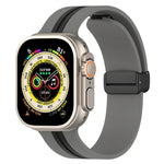 Magnetic Clasp Two-Color Silicone Watch Band, For Apple Watch Ultra 49mm, For Apple Watch Series 8&7 45mm, For Apple Watch Series 8&7 41mm