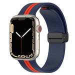 Magnetic Clasp Two-Color Silicone Watch Band, For Apple Watch Ultra 49mm, For Apple Watch Series 8&7 45mm, For Apple Watch Series 8&7 41mm