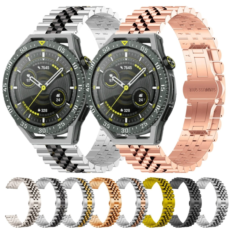 Five Bull Half Round Stainless Steel Watch Band + Strap Removal Tool, For Huawei Watch GT3 SE, For Huawei Watch Buds, For Huawei Watch3 Pro New, For Huawei Watch GT3 Pro 46mm, For Huawei Watch GT Runner, For Huawei Watch GT3 46mm
