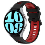 20mm Sports Two-Color Silicone Watch Band, For Samsung Galaxy Watch 6 40mm, For Samsung Galaxy Watch 6 Classic 43mm