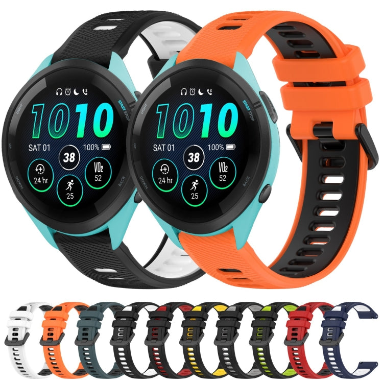 22mm Sports Two-Color Silicone Watch Band, For Garmin Vivoactive 4