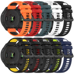 22mm Sports Two-Color Silicone Watch Band, For Garmin Vivoactive 4