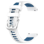 20mm Sports Two-Color Steel Buckle Silicone Watch Band, For Samsung Galaxy Watch 6 40mm, For Samsung Galaxy Watch 6 Classic 43mm