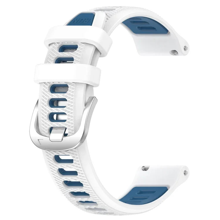 22mm Sports Two-Color Steel Buckle Silicone Watch Band, For Samsung Galaxy Watch3 45mm, For Samsung Galaxy Watch 46mm, For Samsung Gear S3 Classic, For Samsung Gear S3 Frontier
