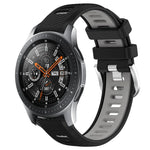 22mm Sports Two-Color Steel Buckle Silicone Watch Band, For Samsung Galaxy Watch3 45mm, For Samsung Galaxy Watch 46mm, For Samsung Gear S3 Classic, For Samsung Gear S3 Frontier