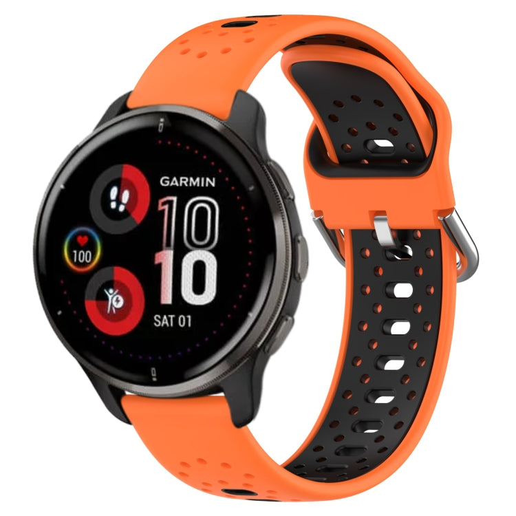 20mm Breathable Two-Color Silicone Watch Band, For Garmin Vivoactive3 Music, For Garmin Venu 2 Plus, For Garmin Approach S40