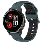 20mm Breathable Two-Color Silicone Watch Band, For Garmin Vivoactive3 Music, For Garmin Venu 2 Plus, For Garmin Approach S40