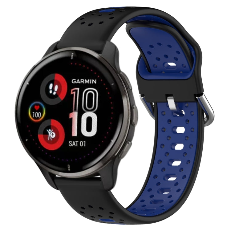 20mm Breathable Two-Color Silicone Watch Band, For Garmin Vivoactive3 Music, For Garmin Venu 2 Plus, For Garmin Approach S40