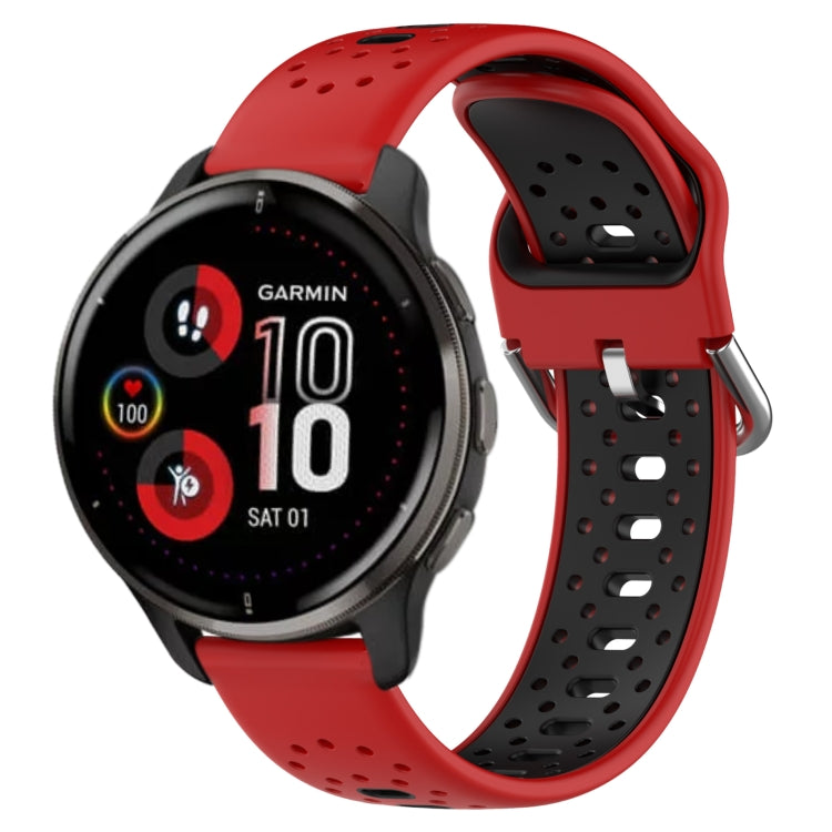 20mm Breathable Two-Color Silicone Watch Band, For Garmin Vivoactive3 Music, For Garmin Venu 2 Plus, For Garmin Approach S40