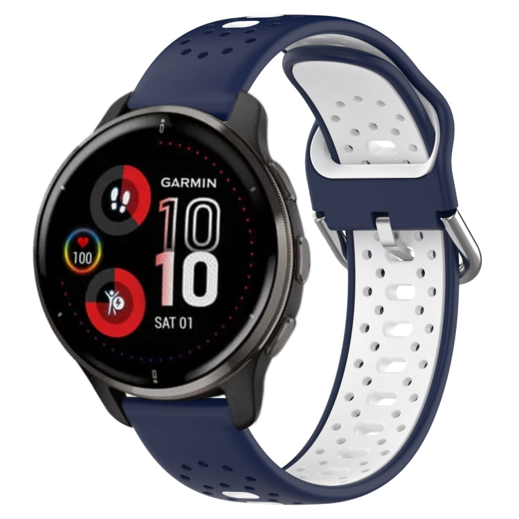 20mm Breathable Two-Color Silicone Watch Band, For Garmin Vivoactive3 Music, For Garmin Venu 2 Plus, For Garmin Approach S40
