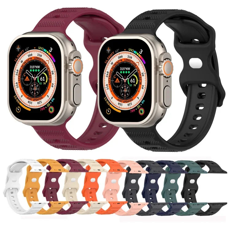 Reverse Buckle Dot Texture Silicone Watch Band, For Apple Watch 38mm