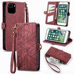 Geometric Zipper Wallet Side Buckle Leather Phone Case, For iPhone 11, For iPhone 11 Pro, For iPhone XR, For iPhone XS Max, For iPhone 7 Plus / 8 Plus, For iPhone 6 Plus / 6s Plus, For iPhone 6 / 6s
