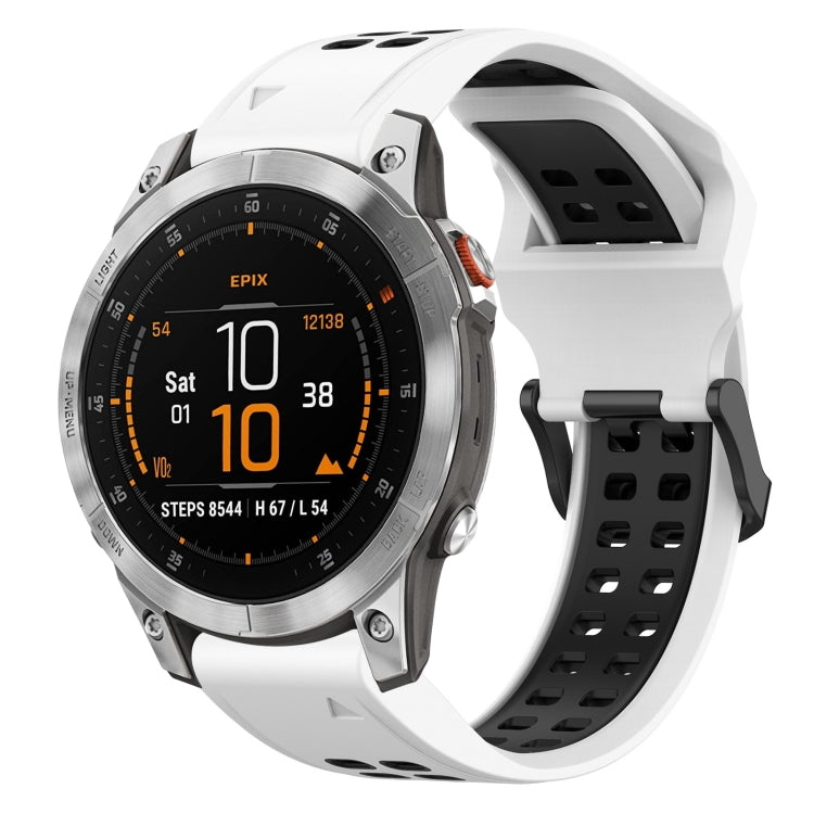 Two Color Reverse Buckle 22mm Silicone Watch Band, For Garmin EPIX Gen 2, For Garmin Fenix 7, For Garmin Fenix 7 Pro 47mm, For Garmin Fenix 7 Solar