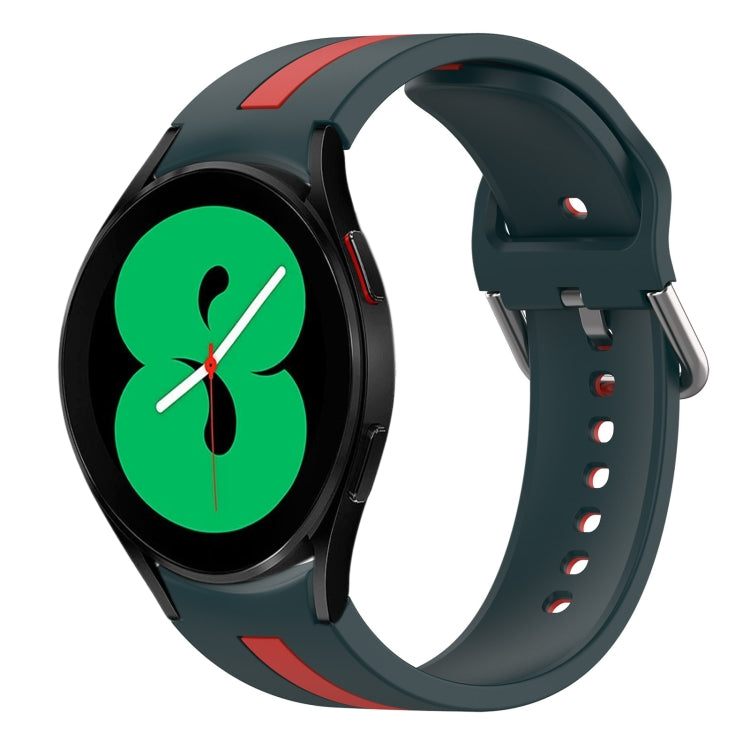 Two-Color Silicone Watch Band, For Samsung Galaxy Watch 4 44mm, For Samsung Galaxy Watch 4 40mm, For Samsung  Galaxy Watch 4 Classic 46mm, For Samsung  Galaxy Watch 4 Classic 42mm